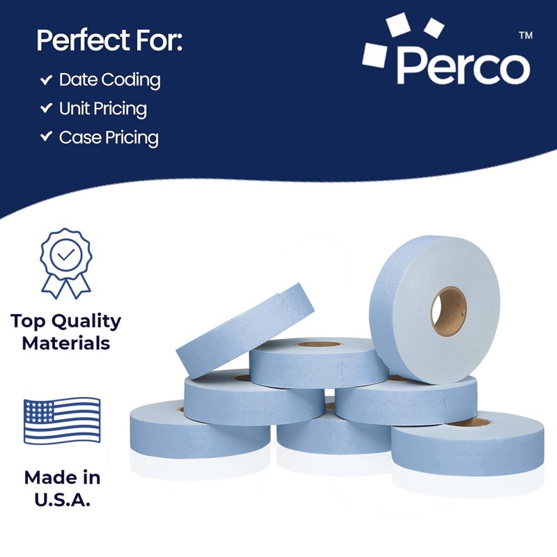 Perco Blue Pricing Labels for Monarch 1131 Price Gun - 1 Sleeve, 8 Rolls, 20,000 Price Marking Labels - with Ink Roll Included - Image 4